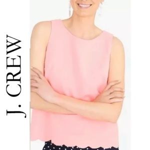 NWT J.Crew Coral Sleeveless Scallop Blouse. Medium
